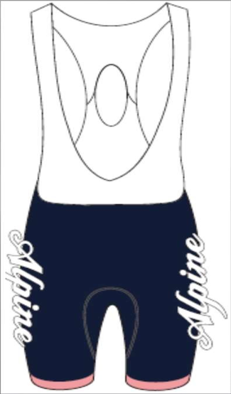 Alpine Cycling Bibshort- Dark Blue &Amp; Pink